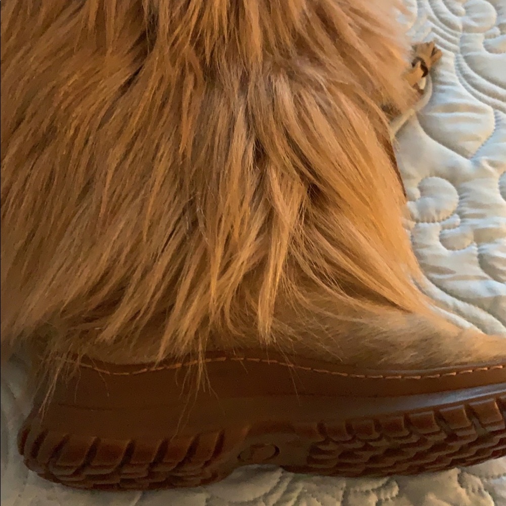 Pajar pony hair mid calf lace up boots